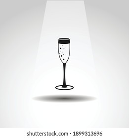 Glasses of champagne icon, champagne simple icon