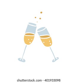 glasses of champagne icon. vector illustration