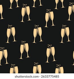 Glasses of Champagne Luxury trendy useful design charming abstract vector illustration artwork.eps