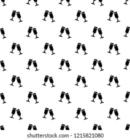 Glasses champagne pattern vector seamless repeating for any web design