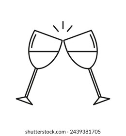  glasses of champagne toast icon vector