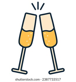 Gafas de champán. Icono de vector