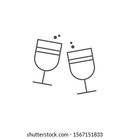 Glasses of champagne vector icon. Glasses of champagne vector illustration
