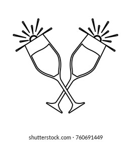 glasses of champagne  vector illustration