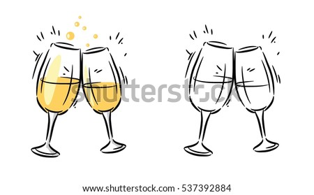 Glasses of Champagne Vector Illustration