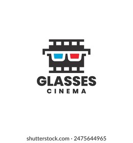 glasses cinema vector logo design