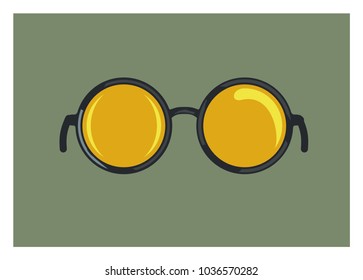glasses with circle frame simple illustration