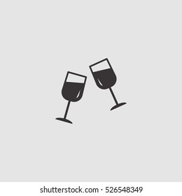 glasses clink icon illustraion vector, can be used for web and mobile design