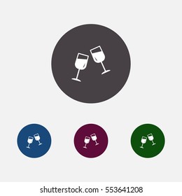 glasses clink icon illustraion vector, can be used for web and mobile design
