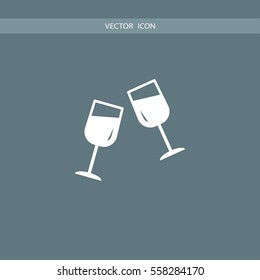 glasses clink icon illustraion vector, can be used for web and mobile design.