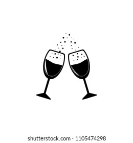 glasses clink glasses illustration. Element of party icon for mobile concept and web apps. Detailed glasses clink glasses illustration can be used for web and mobile on white background