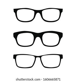 Glasses clip art set. Black  