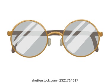 Glasses clipart. Eyes accessory doodle isolated on white background. Hand drawn vector illustration in cartoon style..