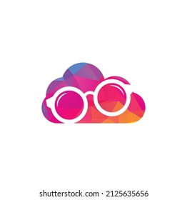 Glasses cloud shape concept Logo Design. spectacles icon design template vector	