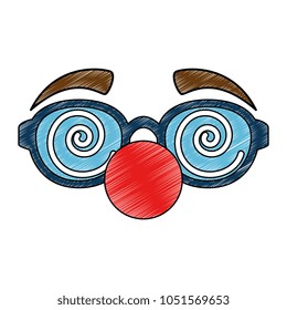 glasses and clown nose accessory