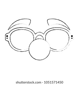 glasses and clown nose accessory