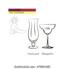 Glasses for cocktails vector icon