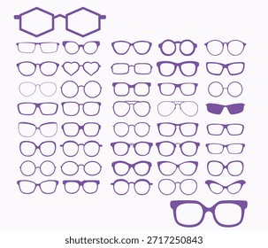 Colección de gafas. Patrón de gafas de sol sin costuras - Vector.
