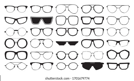 Glasses collection. Sunglasses set. Vector.