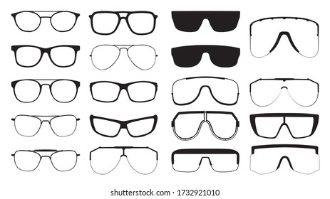 Glasses collection. Sunglasses set. Vector