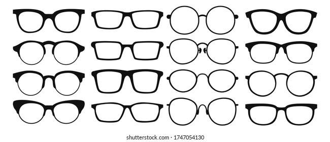 Glasses collection. Sunglasses set. Vector illustration.