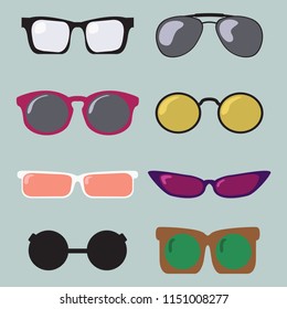 Glasses color modern fashion set design icon vector illustration