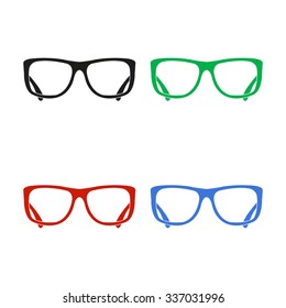 glasses - color vector icon