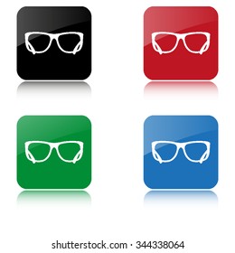 glasses  - color vector icon  with shadow
