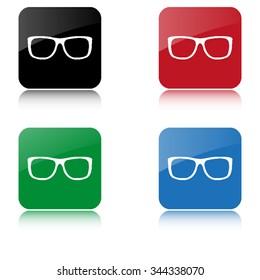 glasses  - color vector icon  with shadow