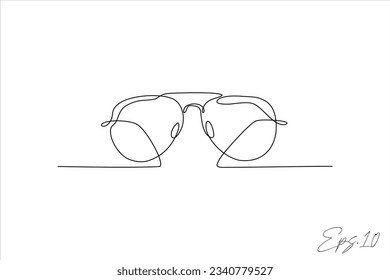 glasses continuous line vector illustration