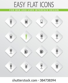 Glasses and cups easy flat web icons for user interface design