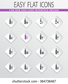 Glasses and cups easy flat web icons for user interface design