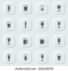 Glasses and cups symbol for web icons