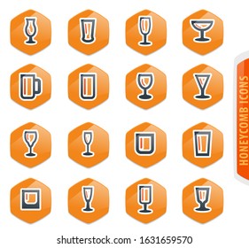 Glasses and cups vector icons for user interface design