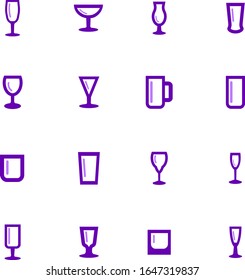 Glasses and cups vector icons for user interface design