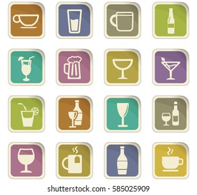glasses and cups vector icons for user interface design