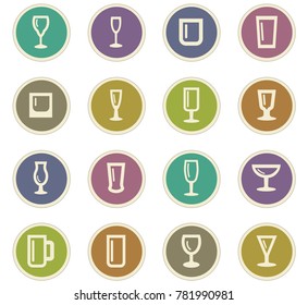 Glasses and cups vector icons for user interface design
