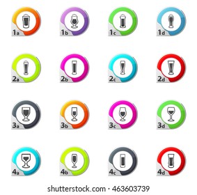 Glasses and cups web icons for user interface design