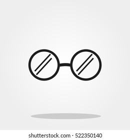 Glasses cute icon in trendy flat style isolated on grey background. School symbol for your design, logo, UI. Vector illustration, EPS10.