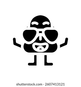 glasses cute monster glyph icon vector. glasses cute monster sign. isolated symbol illustration