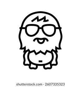 glasses cute monster line icon vector. glasses cute monster sign. isolated contour symbol black illustration