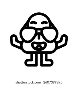 glasses cute monster line icon vector. glasses cute monster sign. isolated contour symbol black illustration