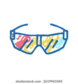 glasses cyclist accessory doodle icon sketch vector. glasses cyclist accessory sign. isolated symbol illustration
