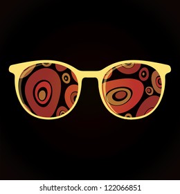 Glasses with decorative elements on black
