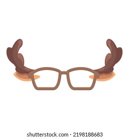 Glasses deer icon cartoon vector. Santa holiday. Mask face