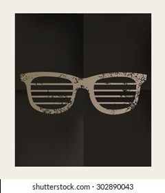 Glasses design on black background,vector