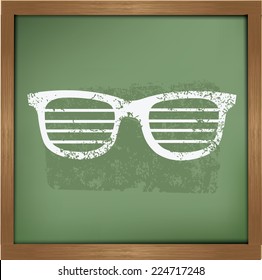 Glasses design on blackboard background,vector