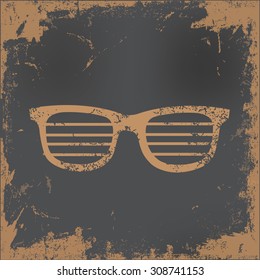 Glasses design on old paper background,vector