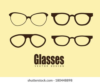 glasses design over beige background vector  illustration  