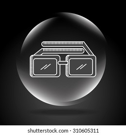 glasses design over black background, vector illustration